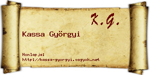 Kassa Györgyi névjegykártya